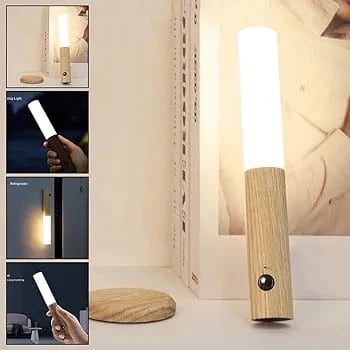 Led rechargeable limitation wood grain light night