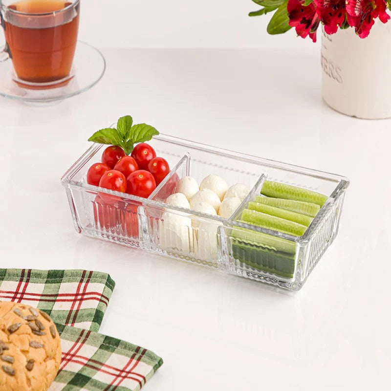 Divido Glass Snack Tray with Lid (2101) by Limon