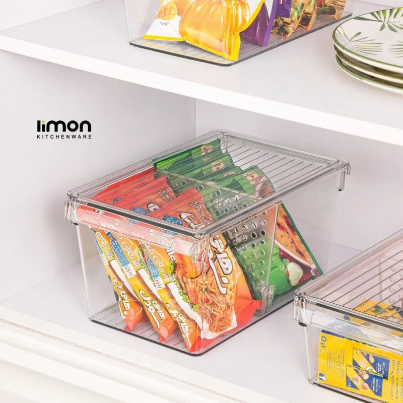Stackable Clear Storage Organizer with Lid by Limon