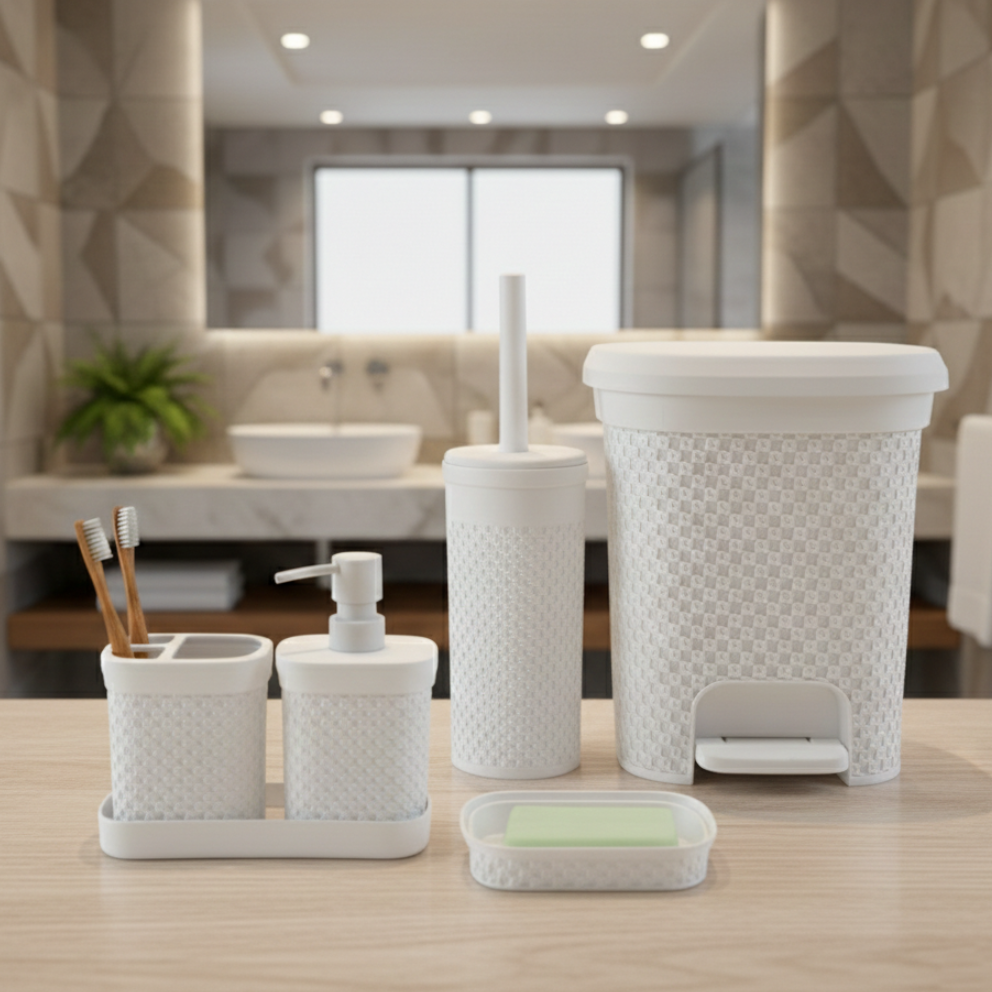 Knitted Design 5-Pcs Bathroom Set (2487) by Limon