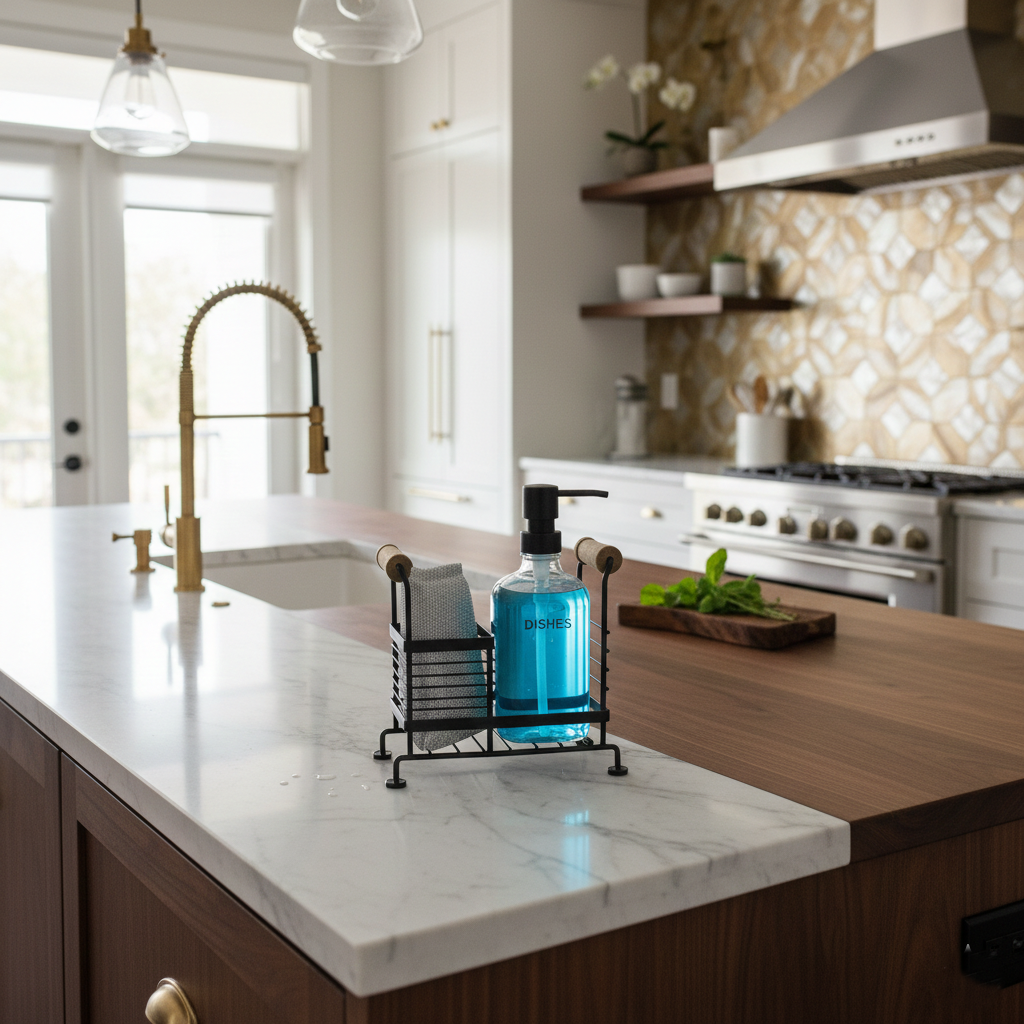 Glass Liquid Dispensers Set with Stand and Sponge by Limon