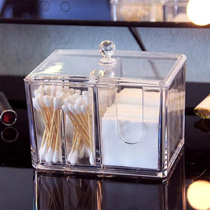 2 in 1 Acrylic Cotton Pod & Tissue Box - All-In-One Store