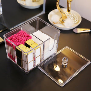 2 in 1 Acrylic Cotton Pod & Tissue Box - All-In-One Store