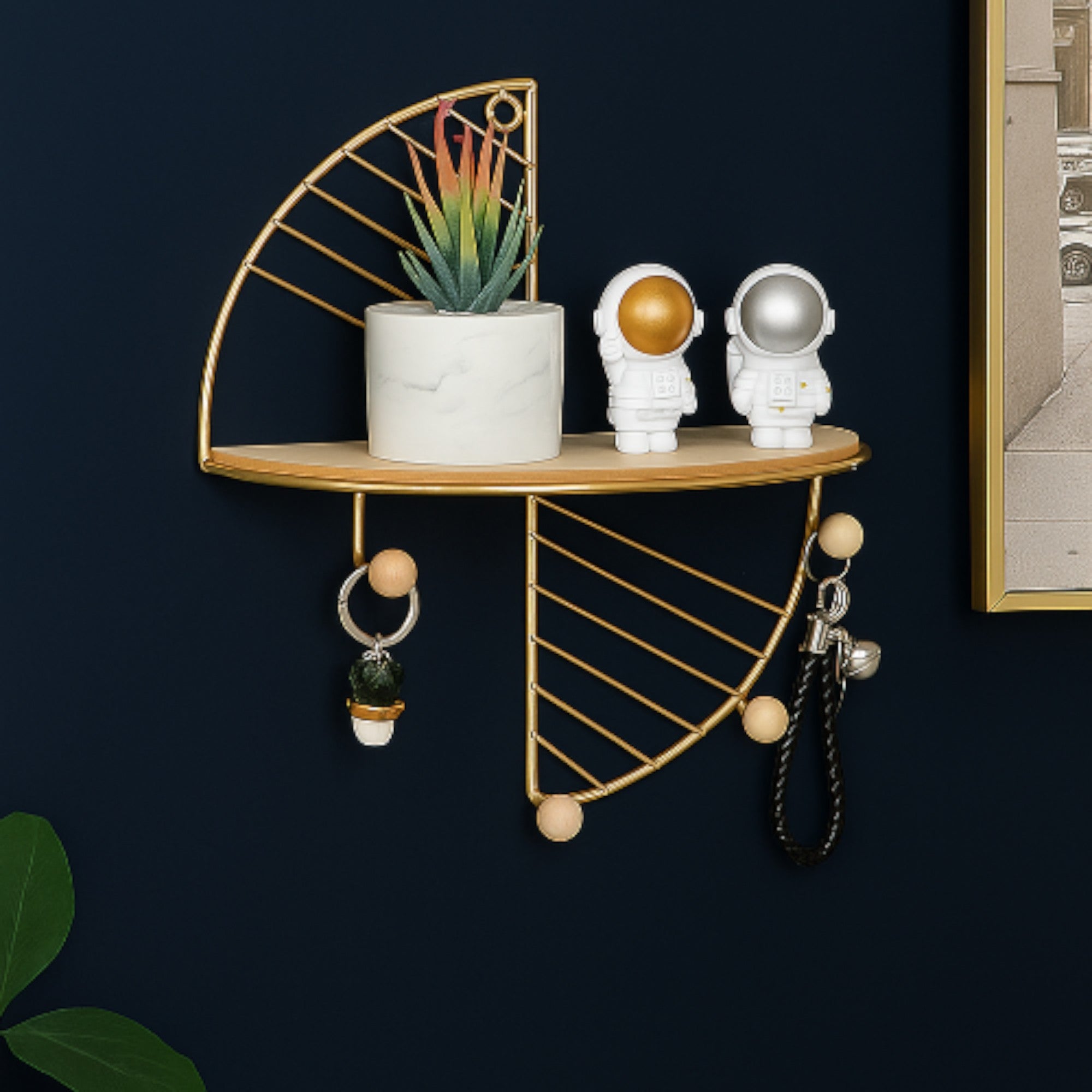 The Evergreen Golden Arc Metal Wall Shelf by Matrix