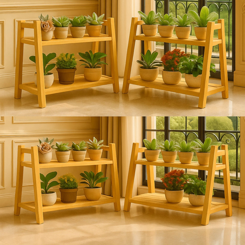 2-Tier Countertop Bamboo Shelf