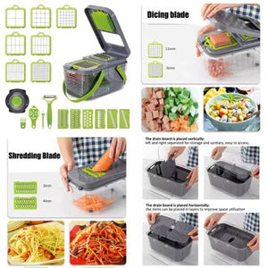 22 in 1 vegetable cutter with storage basket - All-In-One Store