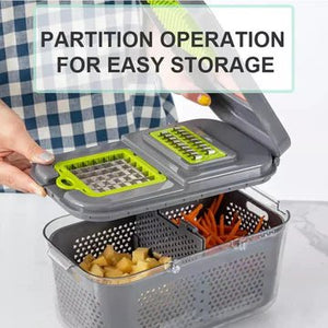 22 in 1 vegetable cutter with storage basket - All-In-One Store