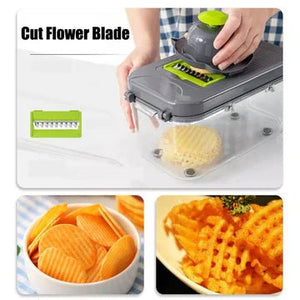 22 in 1 vegetable cutter with storage basket - All-In-One Store