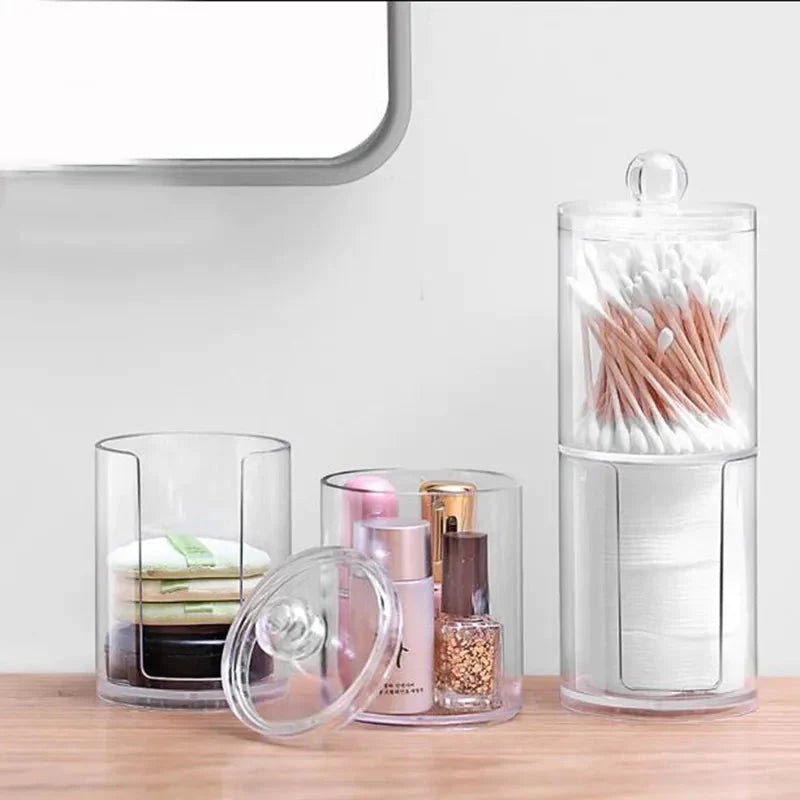 2Pcs Transparent Cotton Puff Storage Box - All-In-One Store