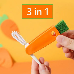 3 In 1 Carrot Shaped Cleaning Brush With Nylon Wire - All-In-One Store