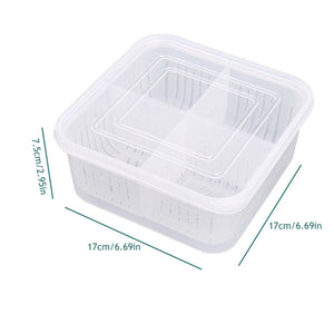 4 in 1 Vegetable & Fruit Storage Box With Lid - All-In-One Store