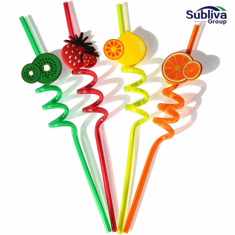 4 Pcs Fruits Straw Set - All-In-One Store