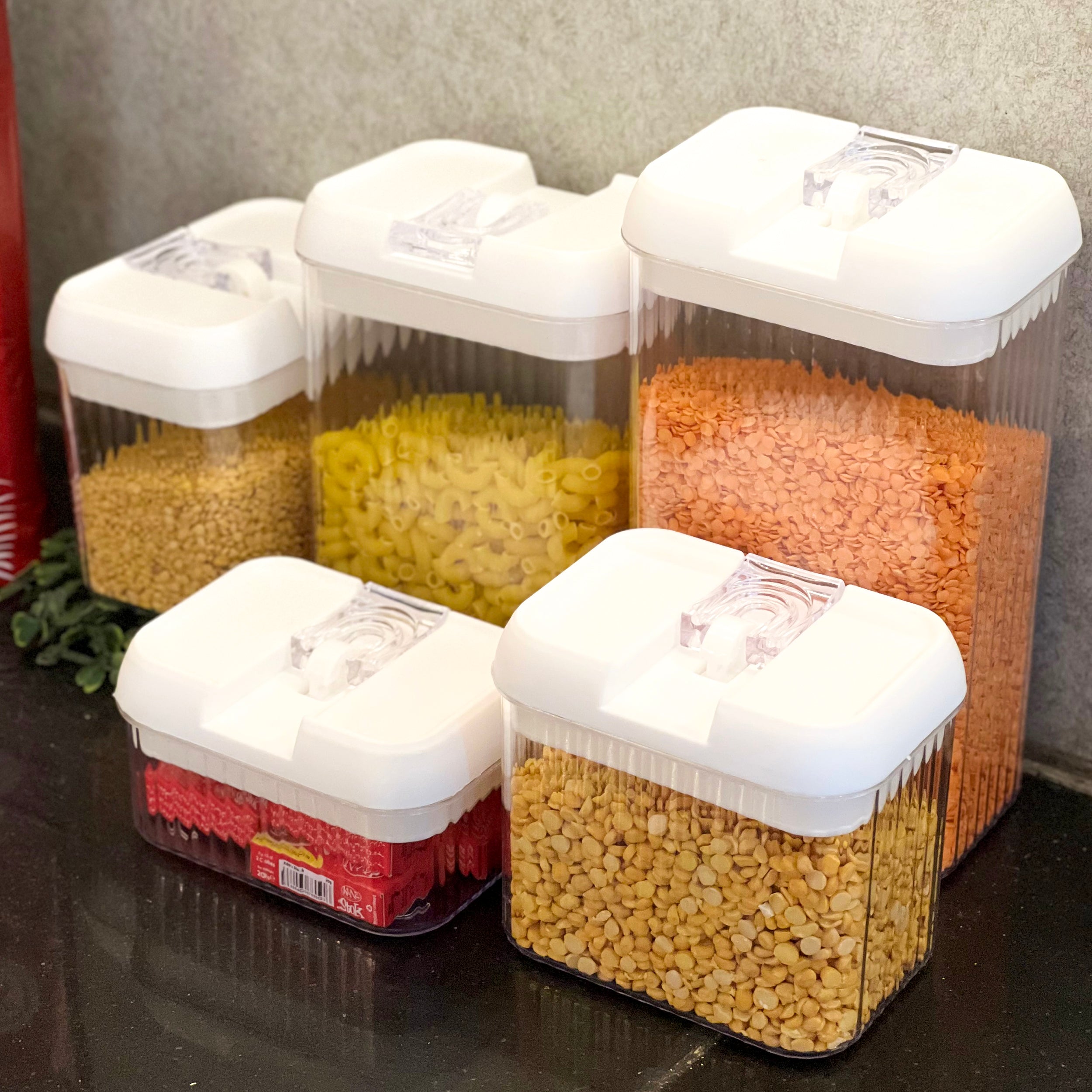 5-Piece Airtight Food & Lentils Container Set