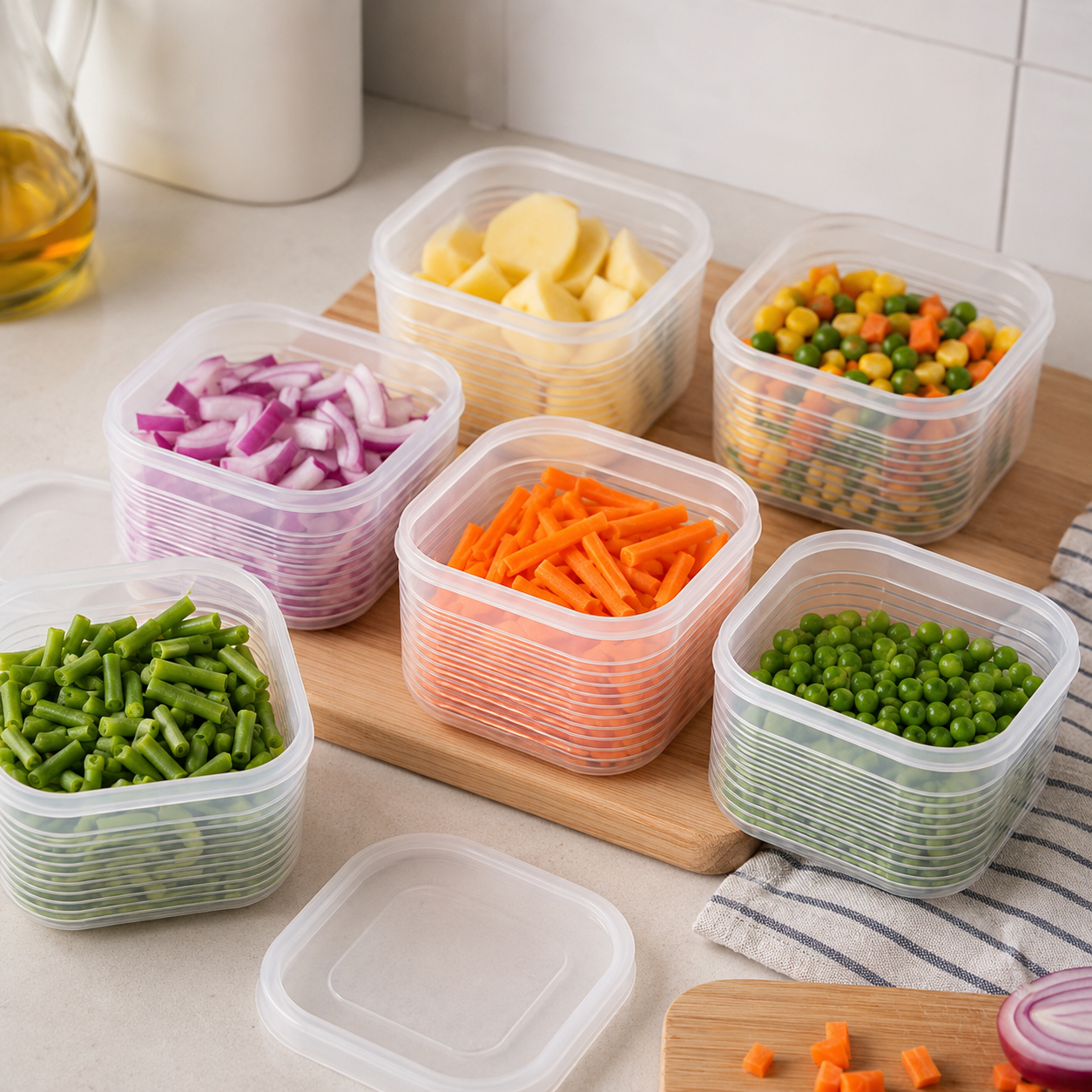 6-Piece 300 ml Graduated Food Container Set with Lids