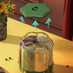 6-grid rotating grain container - All-In-One Store