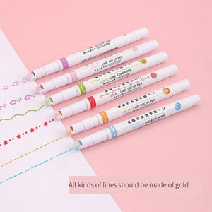6 Pcs Line Shaped Colorful Stamp Markers - All-In-One Store