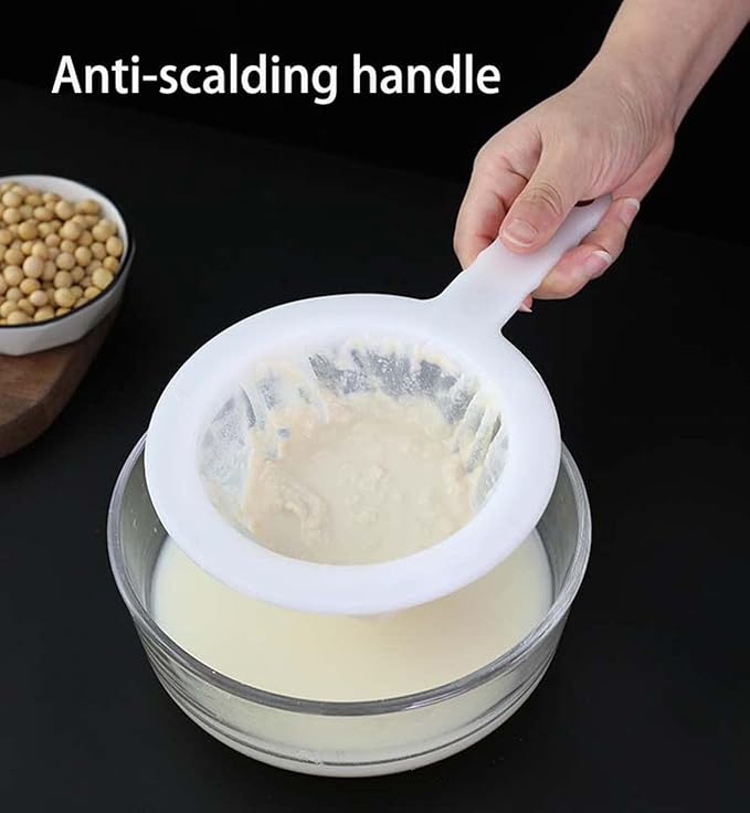 Reusable Fine Mesh Nylon Strainer with Anti-Scalding Handle