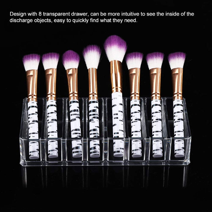 8-Grid Clear Acrylic Makeup Display Tray