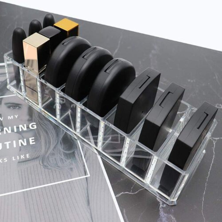 8-Grid Clear Acrylic Makeup Display Tray