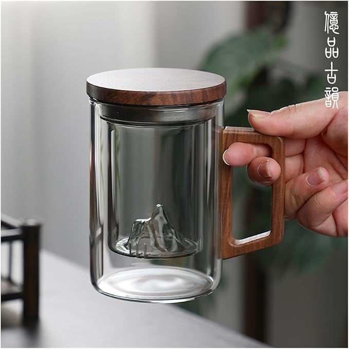 Glass Tea Cup with Infuser/Stainer and Lid