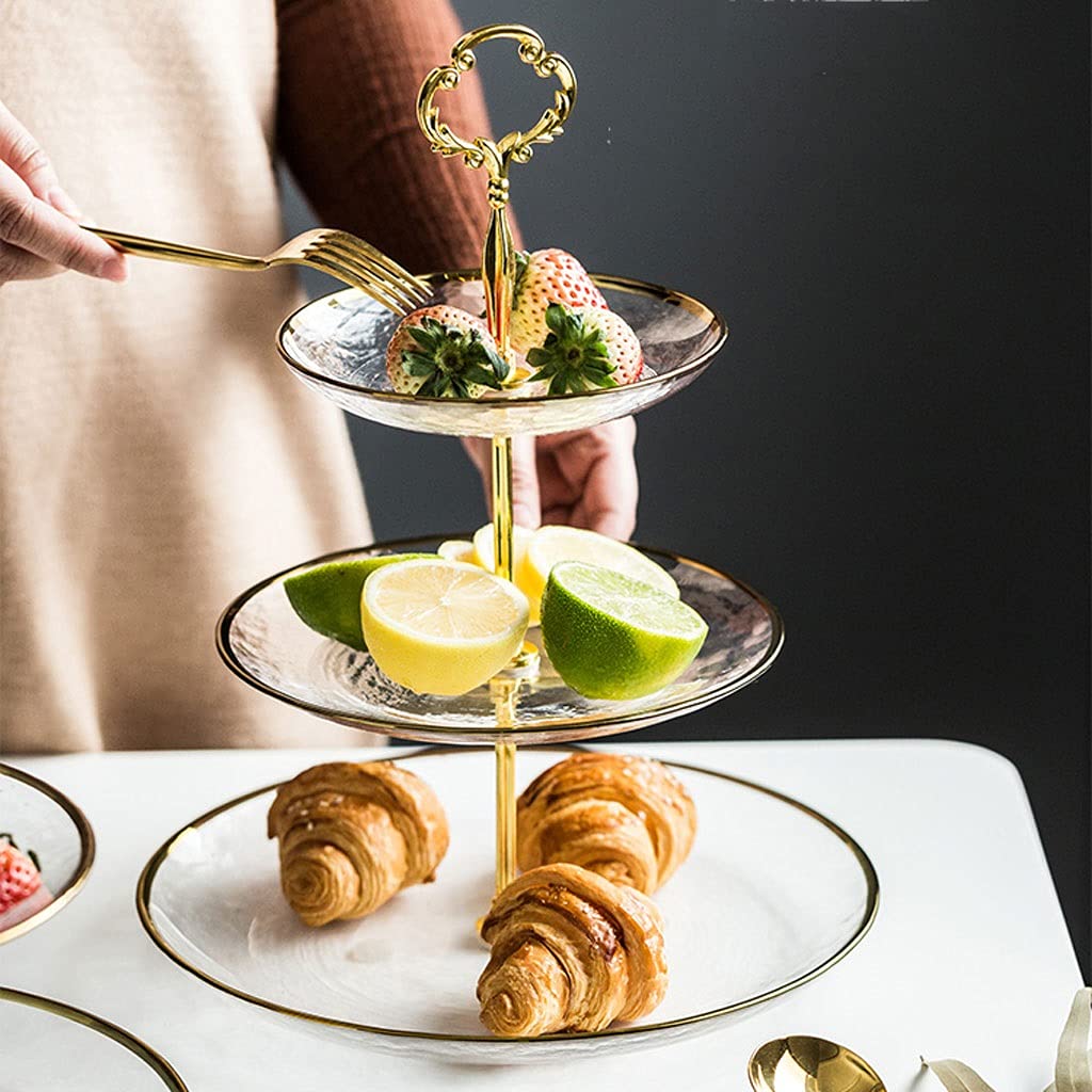 ElegantTower Serving Stand with Golden Handle