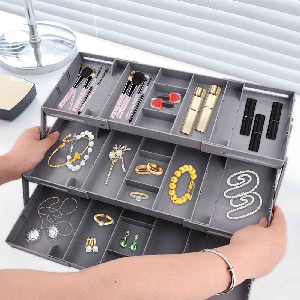 Collapsible 3-Tier Multipurpose Storage Tray