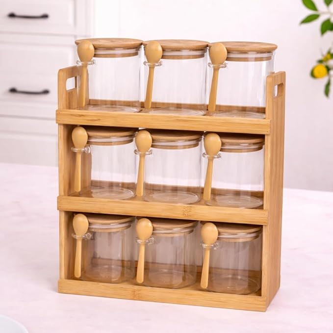 BambooTier 9-Jar Spice Organizer Set
