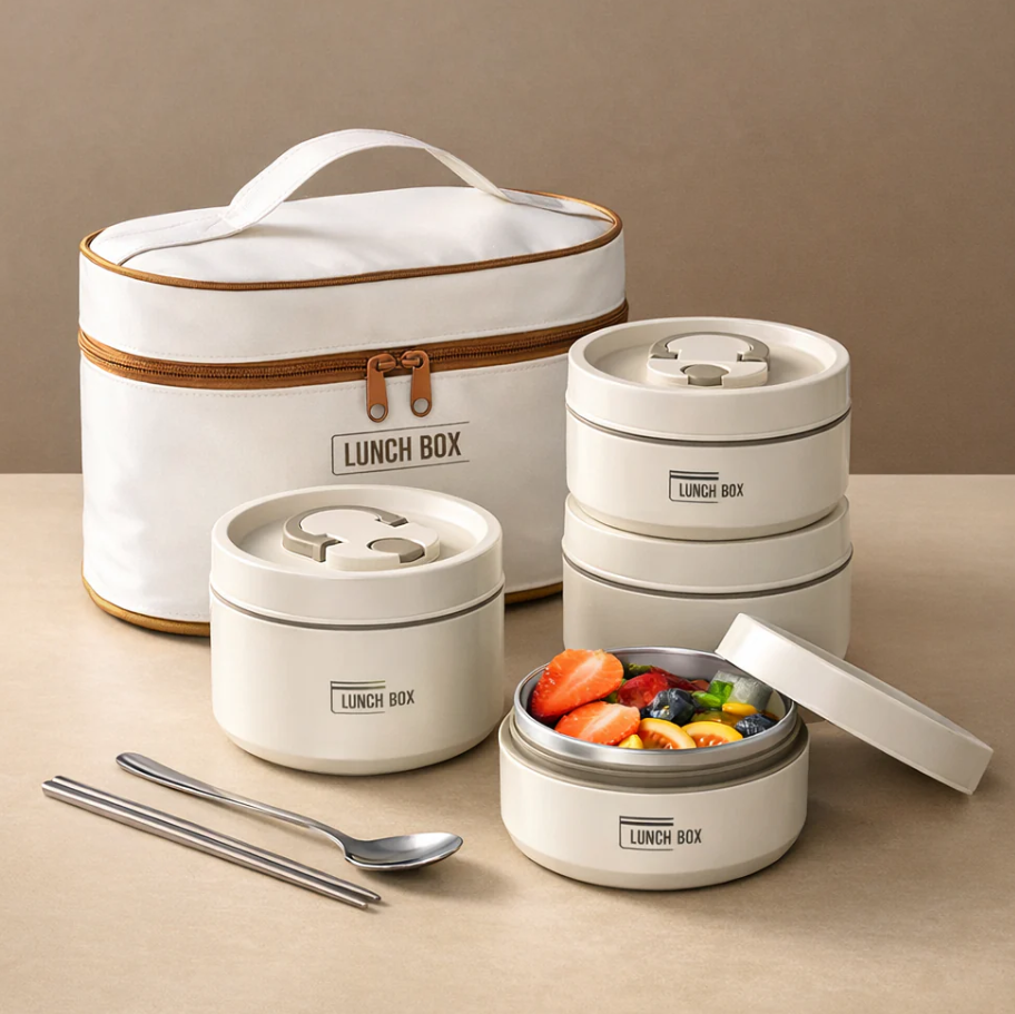 Steel Meal Box Set with Thermal Insulated Carry Bag