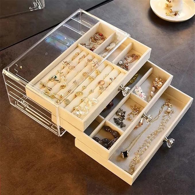 Flannel jewellery and cosmetic storage - without lipstick organizer