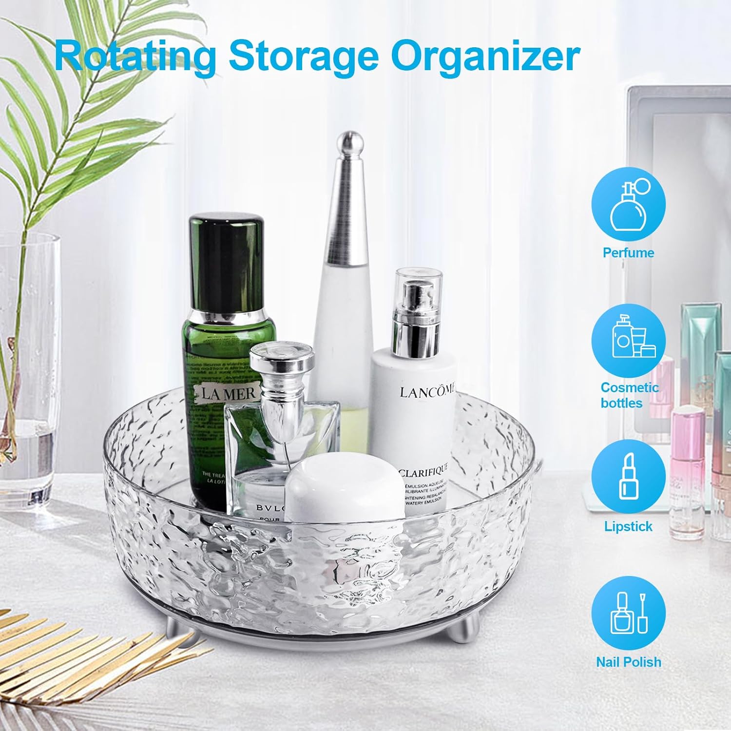 Multi Purpose 360° Rotating Frosted Acrylic Organizer
