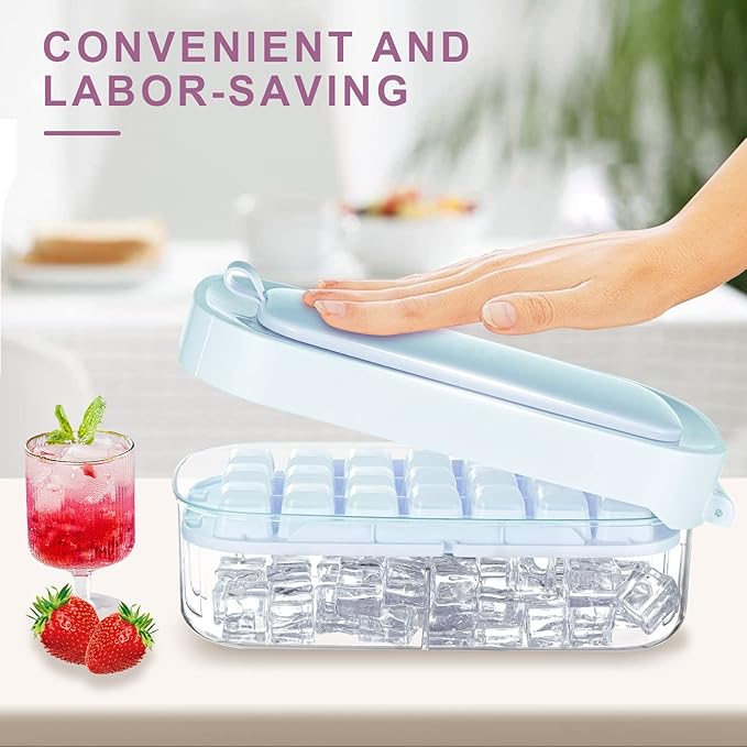 Press & Store Ice Box with 2 Trays & Shovel