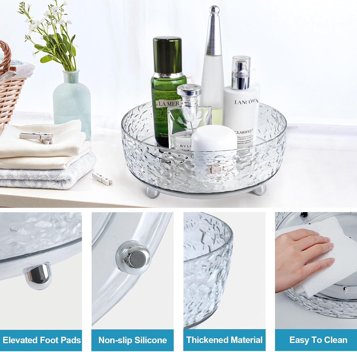 Multi Purpose 360° Rotating Frosted Acrylic Organizer