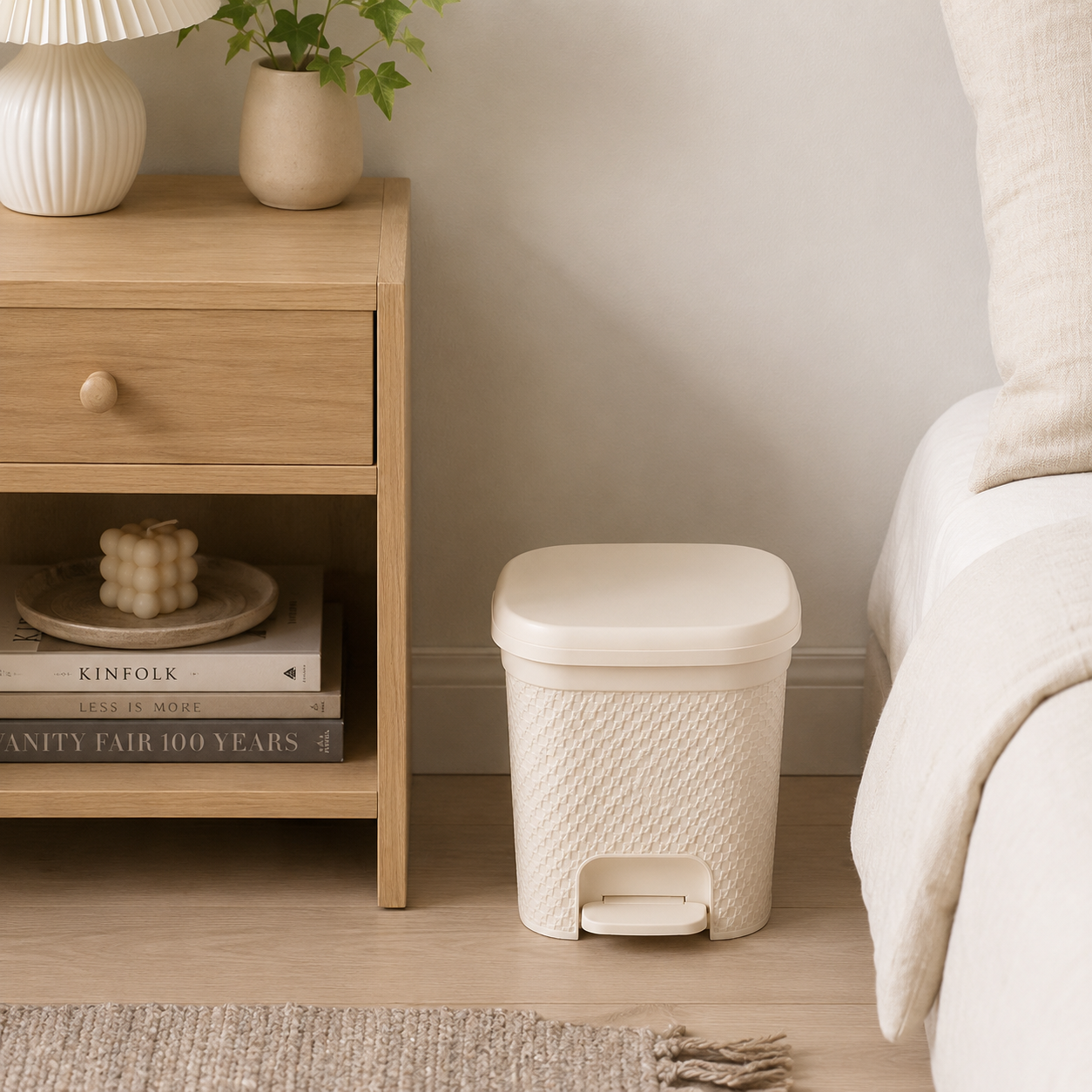 LuxePattern 5L Dustbin & Brush Set (2147) by Limon