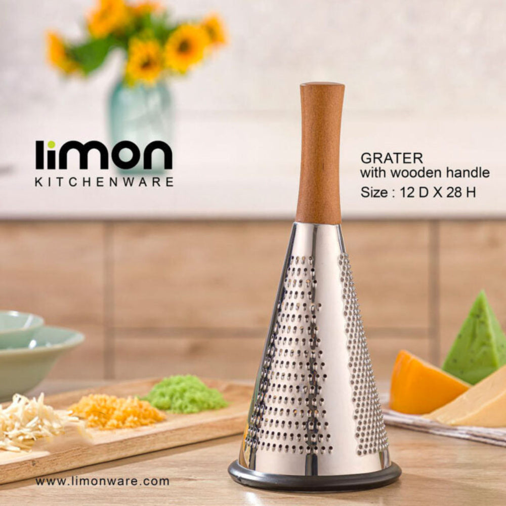 Stainless Steel 3-Sided Grater with Wooden Handle (2118) by Limon