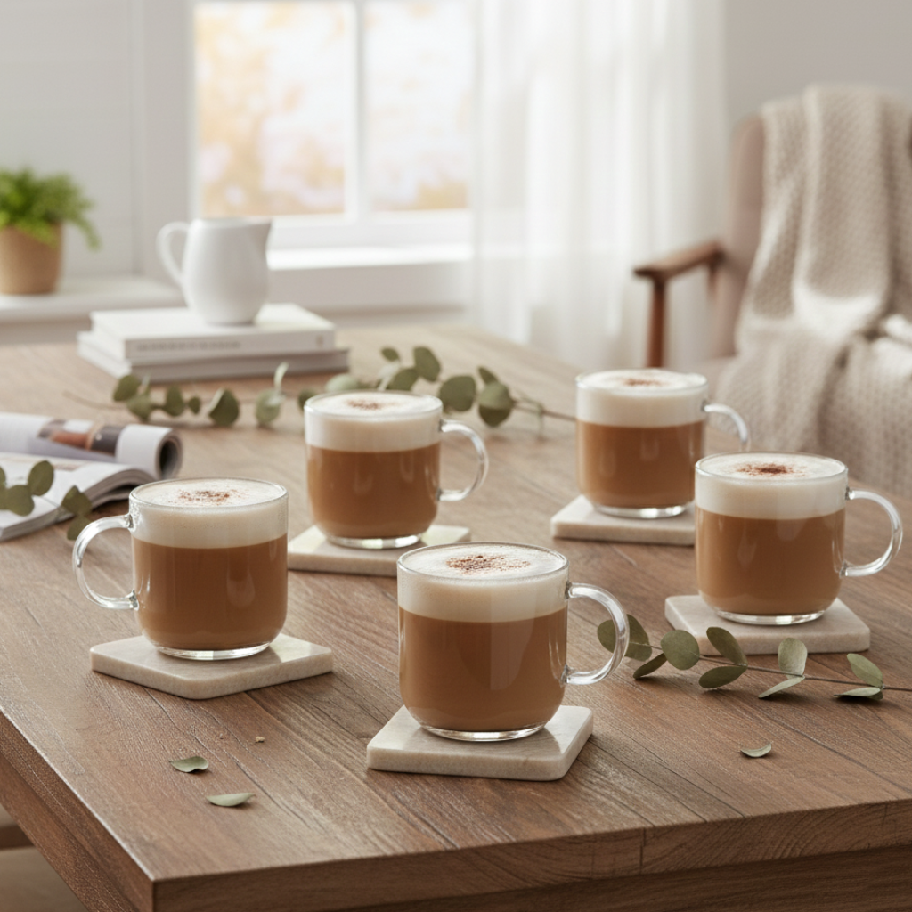 TeaLuxe 6‑Pcs Glass Tea Cup Set (2481) by Limon
