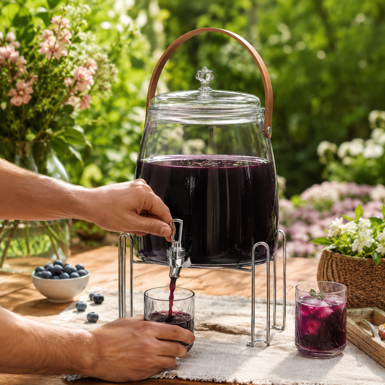 CrystalPour 9L Beverage Dispenser with Stand