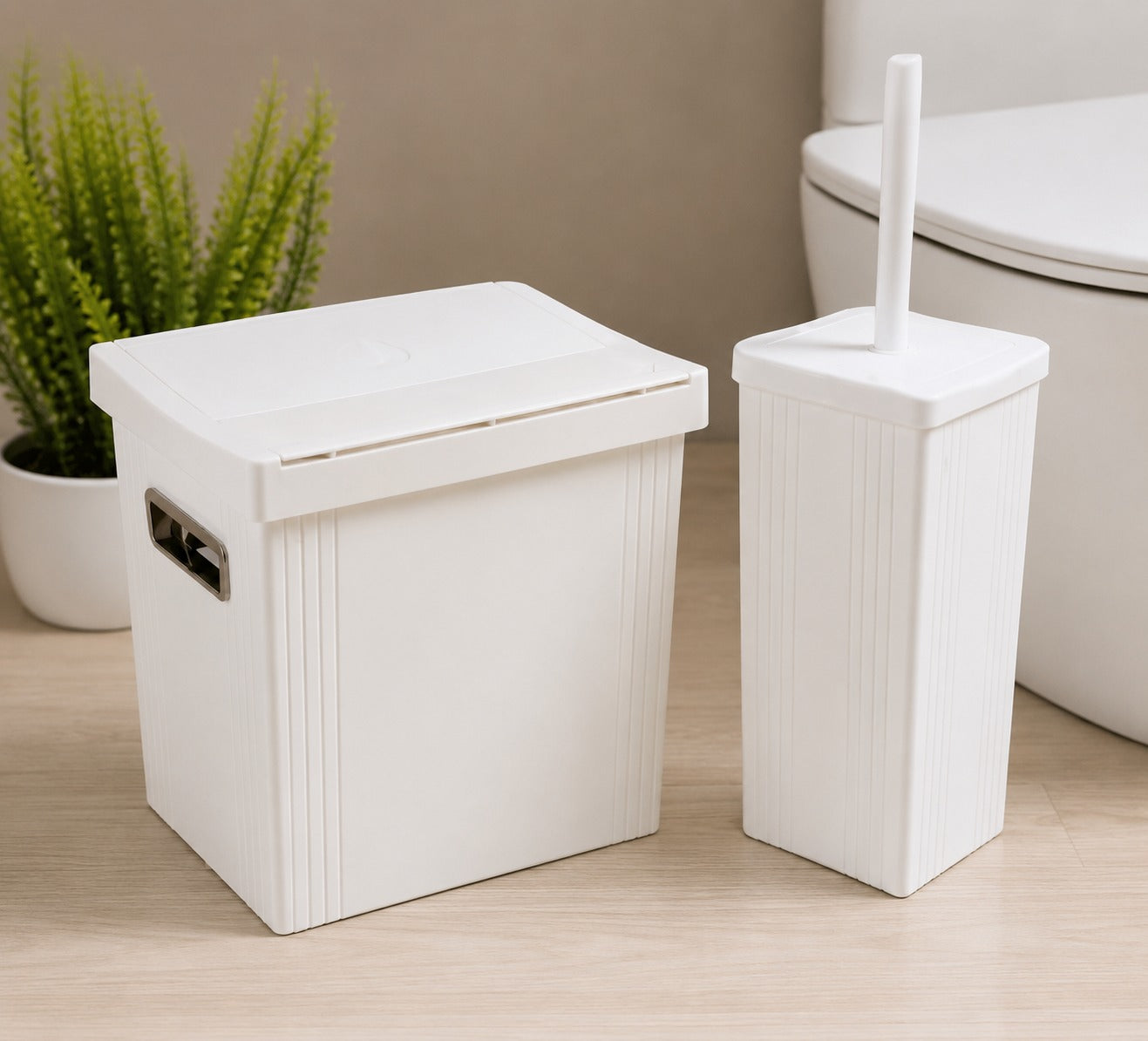 2-Pcs Dustbin with Brush (1732) by Limon