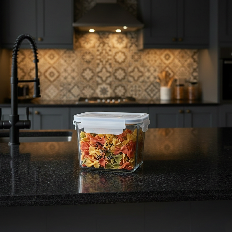 Printed Glass Container with Airtight Lid (2227) by Limon