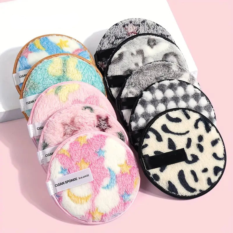 Printed Microfiber Reusable Facial Cleansing Pads - Pack of 2