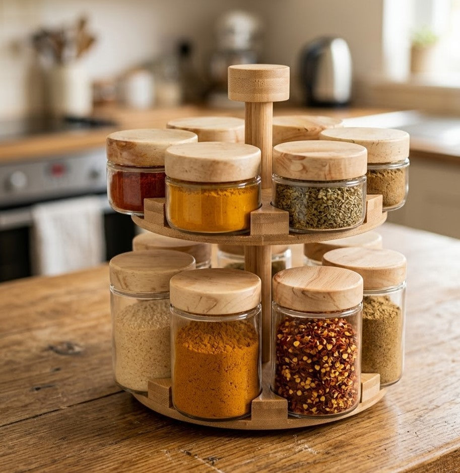 RotaryServe 12-Pcs Spice Jar Set