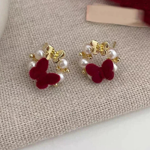 Red Butterfly Pearl Tops