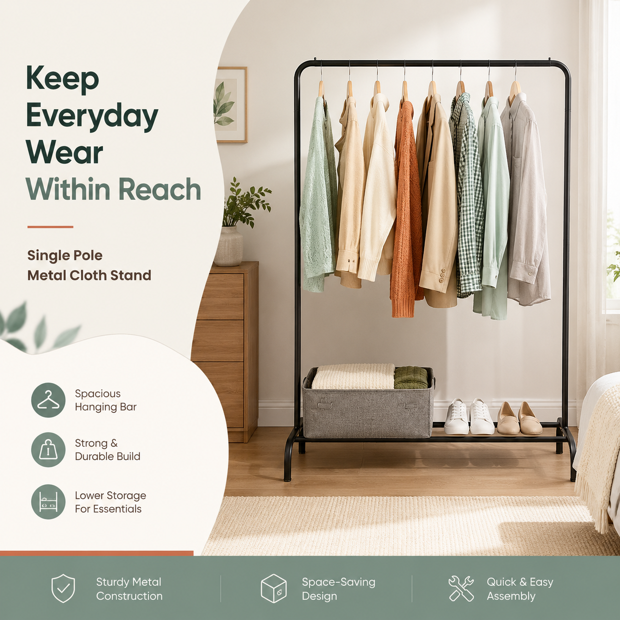 Single Pole Metal Cloth Stand By Matrix (A)