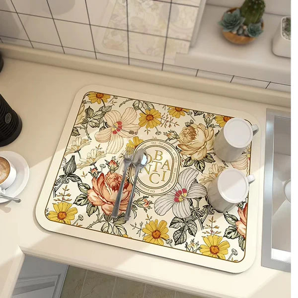 Anti-Slip Dish Drying & Dining Table Mat (Water Absorbent)