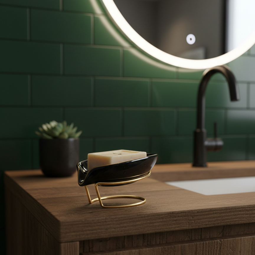 GoldFrame Ceramic Soap Tray