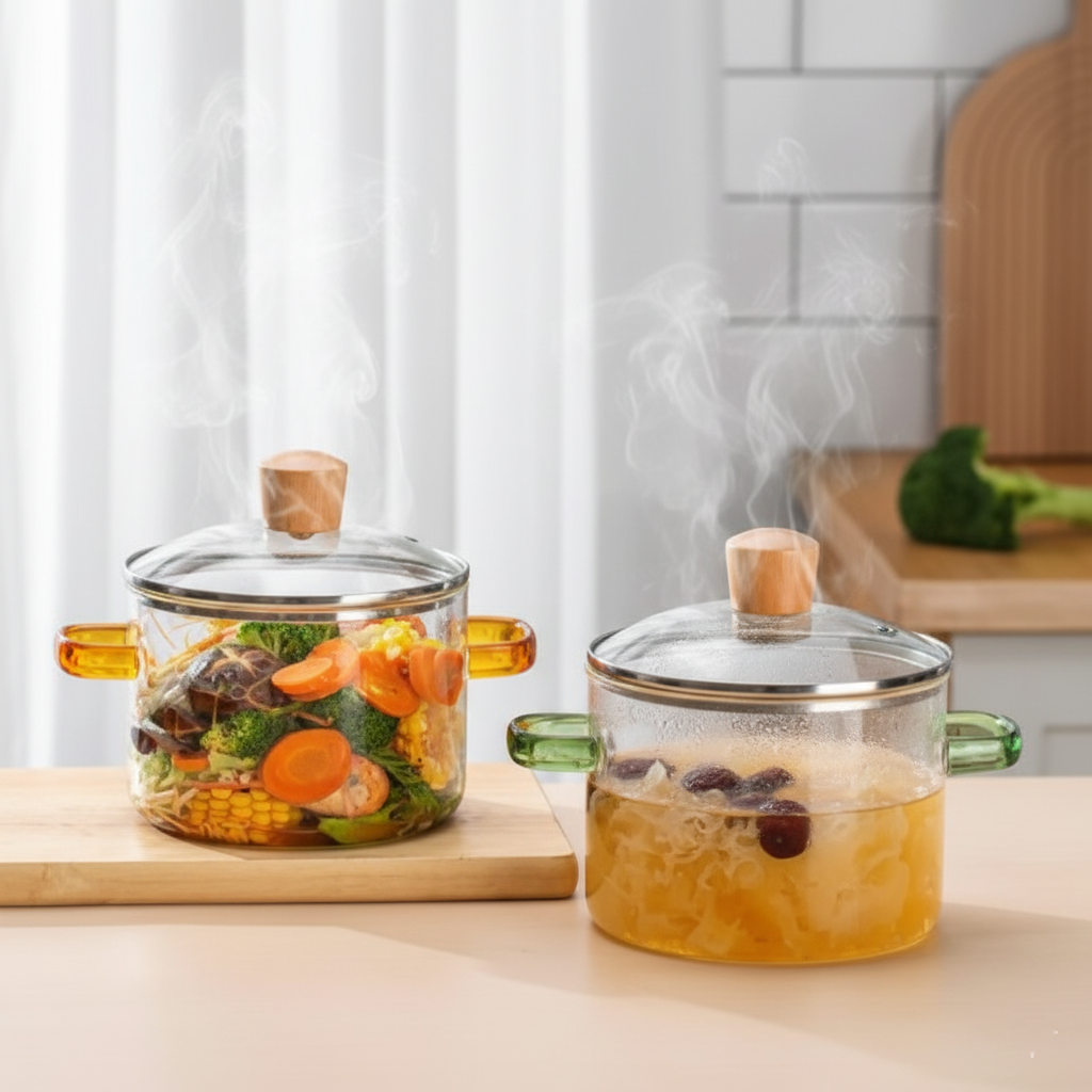 Distinctive Borosilicate GlassPot with Handles (1800ml)