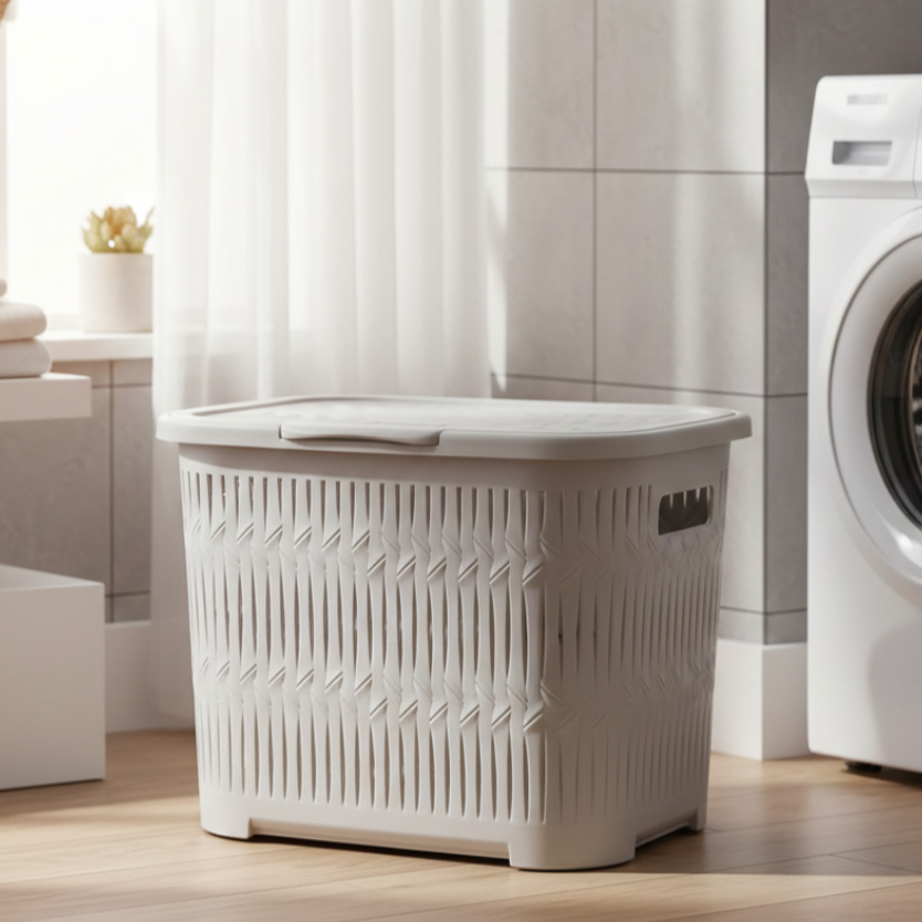 Laundry Basket With Lid & Side Grip (1512) by Limon