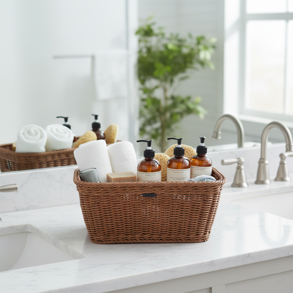 Handmade Rectangular Basket with Handles (51007) by Ziba