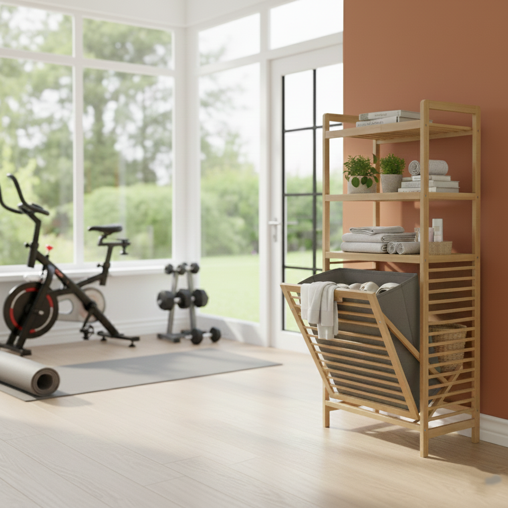 3-Tier BambooStack Laundry Tower