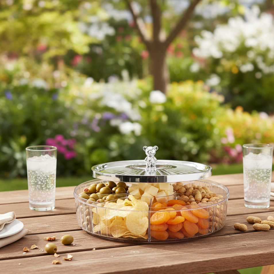 Elegance 5-Partition Round Dry Fruit Tray