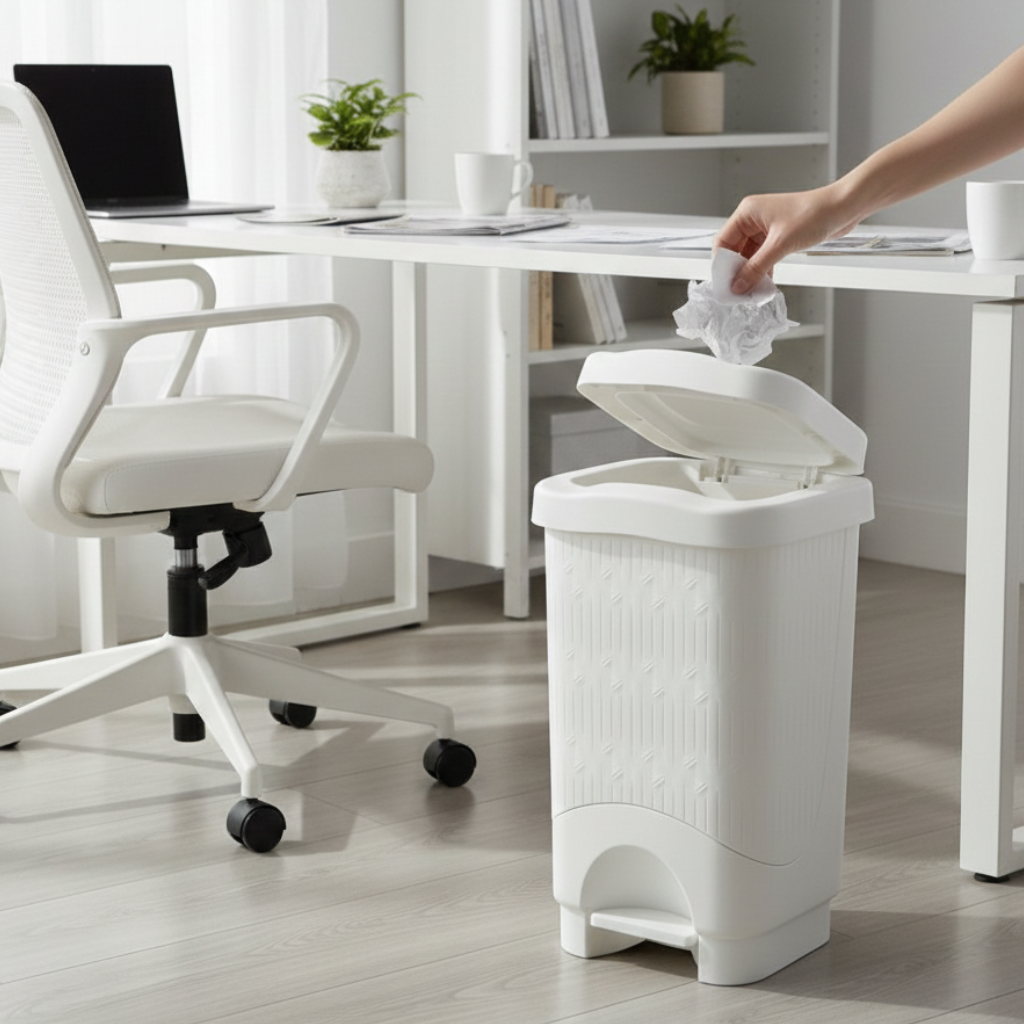 18L Bamboo-Style Dustbin with Pedal (1580) by Limon